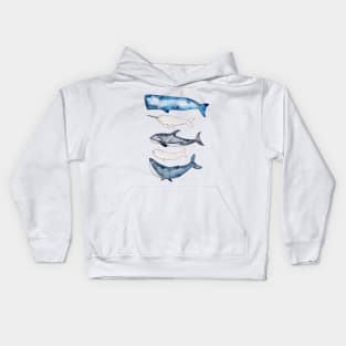 Watercolor Whales Kids Hoodie